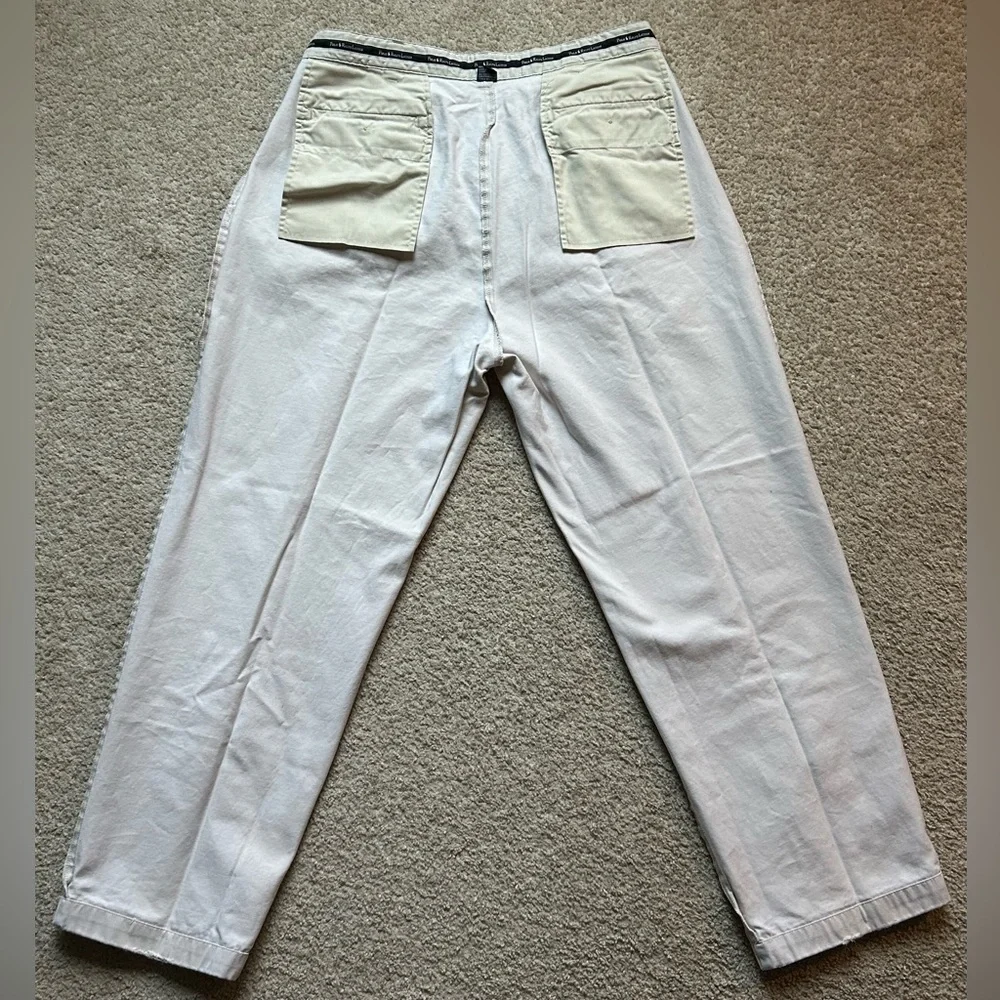 Polo Ralph Lauren Men’s Hammond Classic Fit Reverse Pleat Pant Ivory 36/30 Vtg
